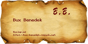 Bux Benedek névjegykártya