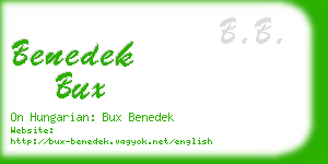 benedek bux business card